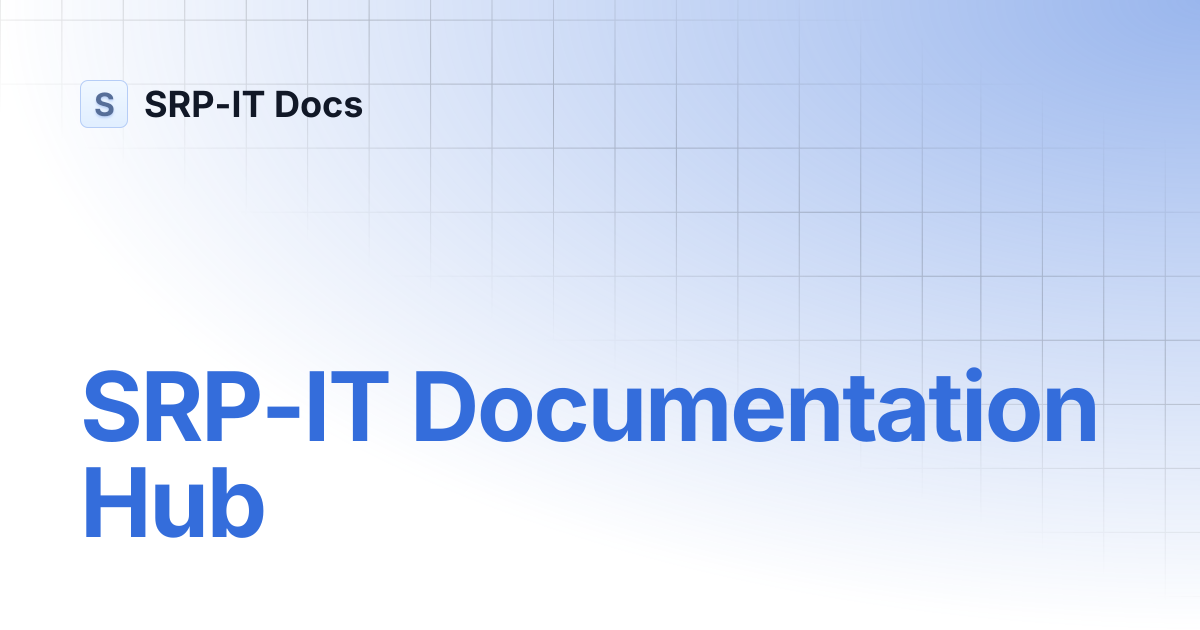SRP-IT Documentation Hub | SRP-IT Docs